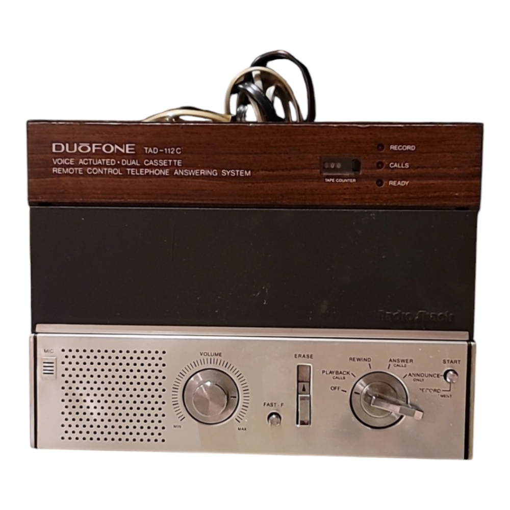Radio Shack answering machine DuoPhone tad-112c message cassette tape Nov 1985